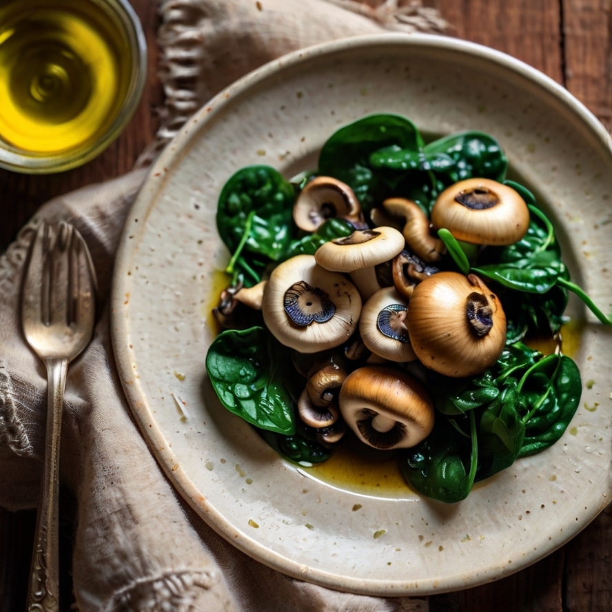 Sautéed Mushrooms with Spinach