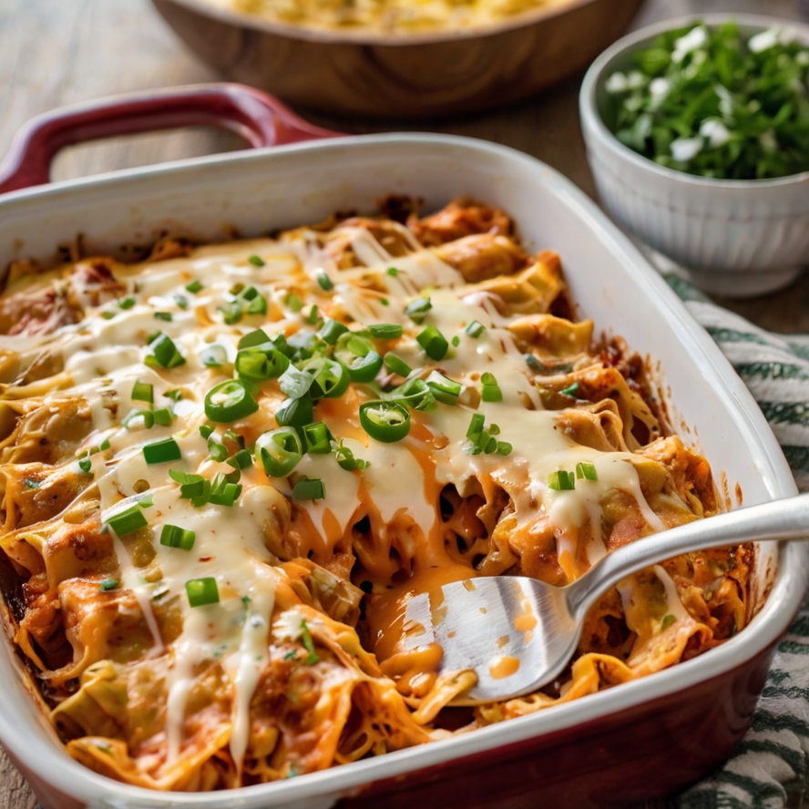 Cheesy Buffalo Ranch Chicken Lasagna
